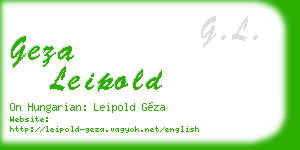 geza leipold business card