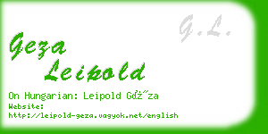 geza leipold business card